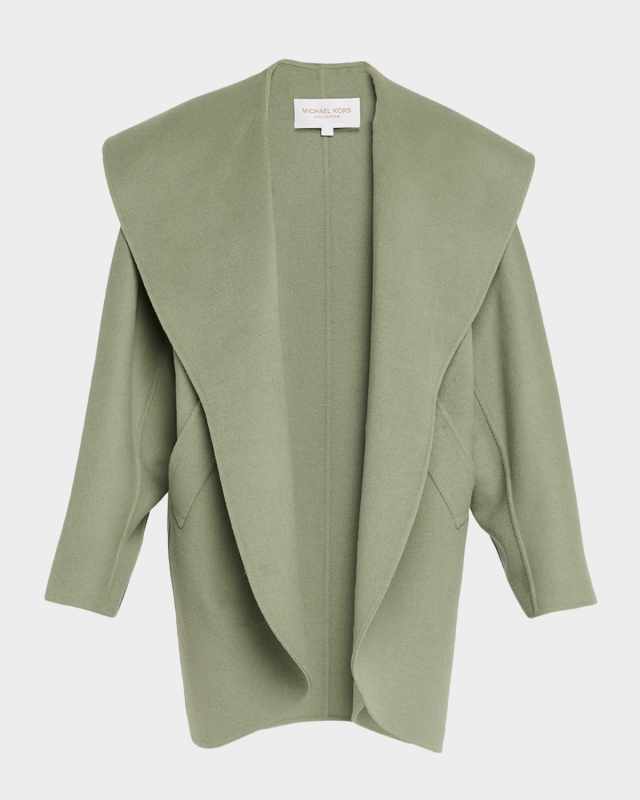 Shawl Clutch Coat Double-Faced Plush Wool